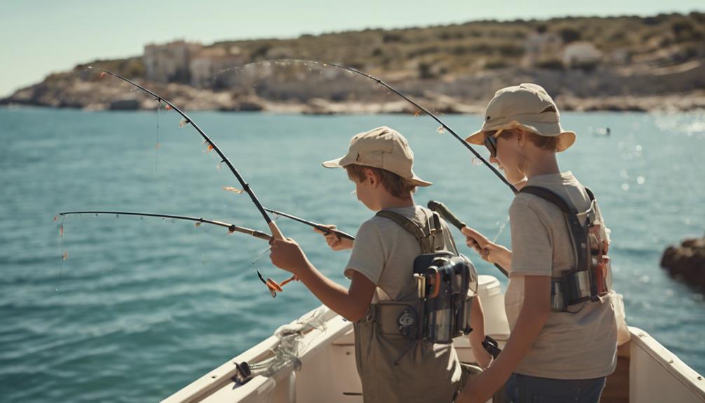 pesca en barco familiar