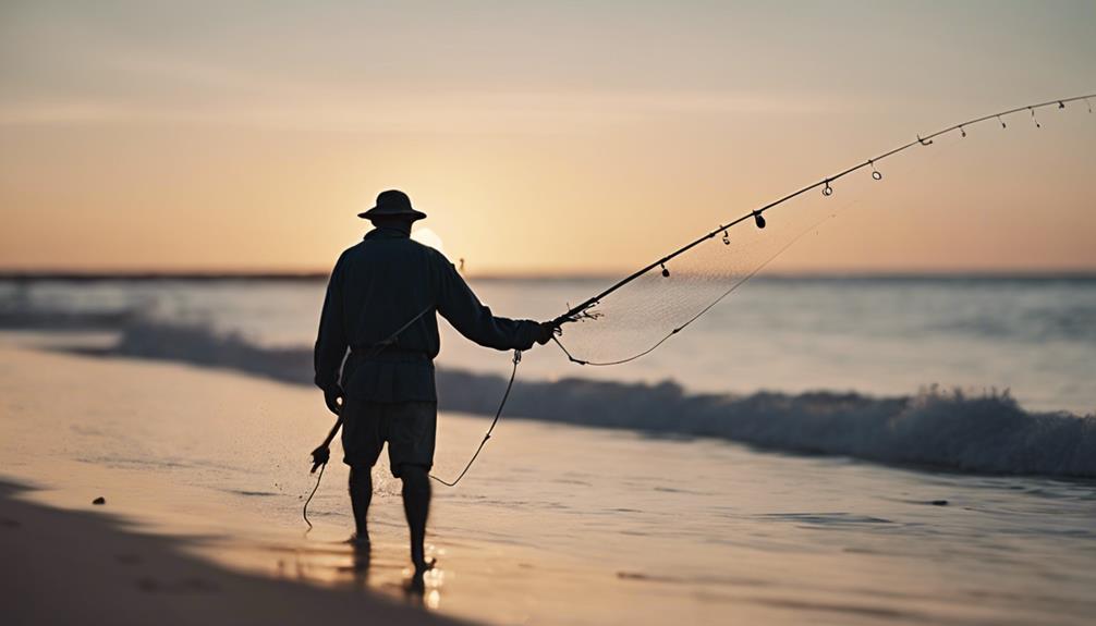 pesca en la playa